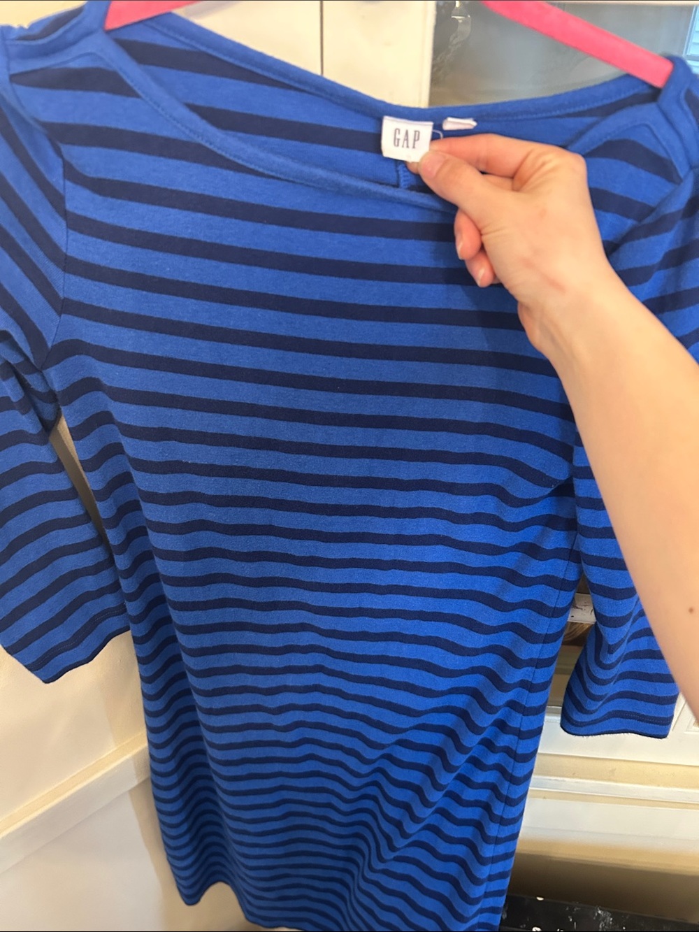 GAP Royal Blue and Navy Striped Knit Dress